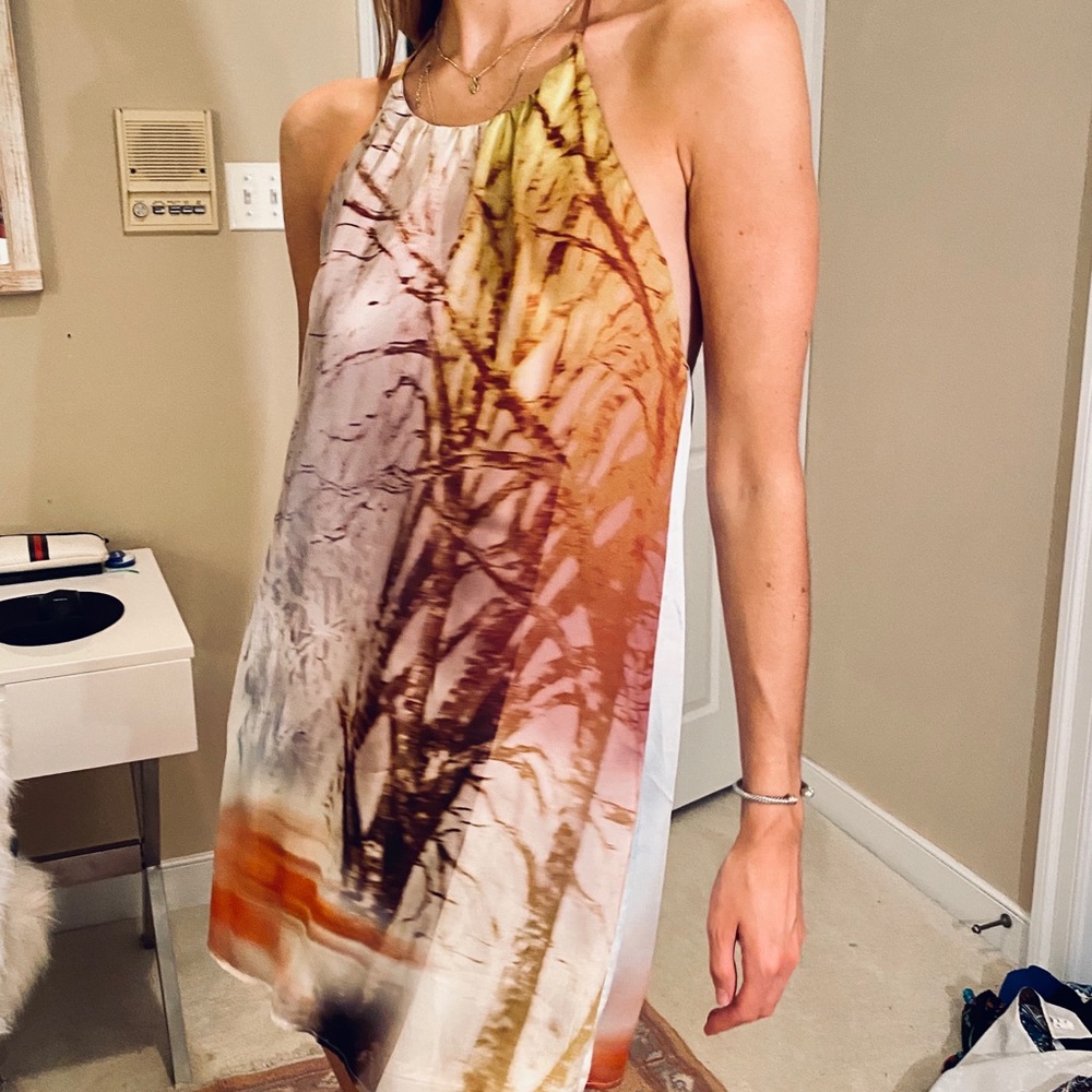 Artsy halter dress - worn only once